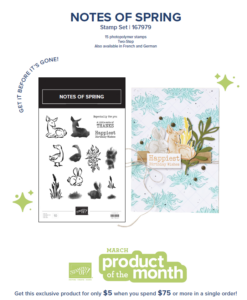 Stampin' Up! Product Of The Month POTM Notes of Spring Stamp Set March 2026