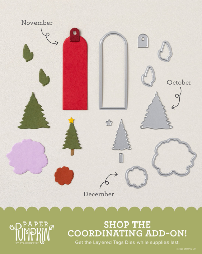 Stampin' Up! Layered Tags Dies Paper Pumpkin Add-On October through December 2026